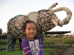 花で創作した像